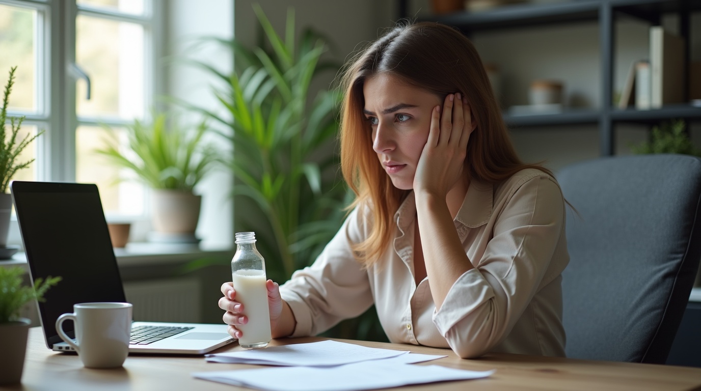 Personne utilisant du magnésium pour contrer le stress chronique au travail