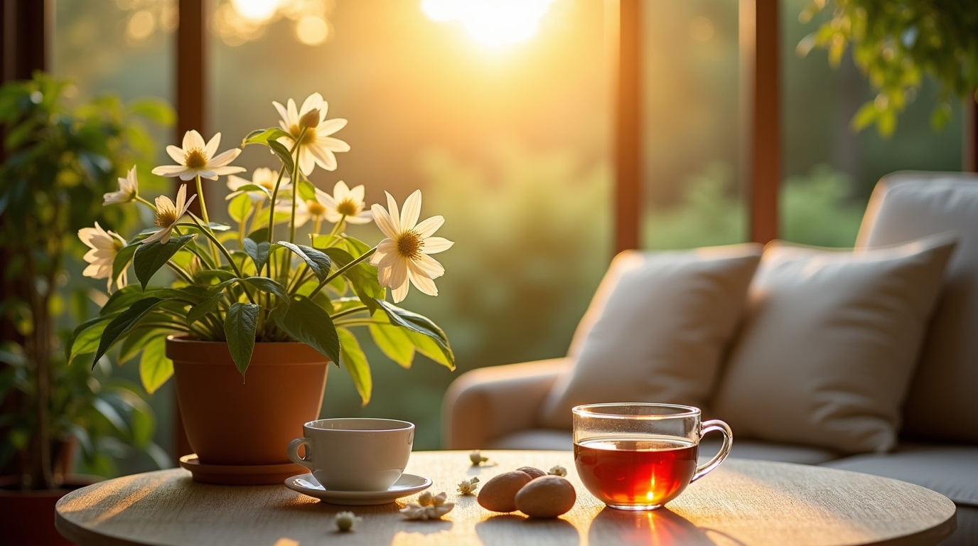 Illustration d'une passiflore dans un cadre apaisant pour traiter de l'anxiété liée au stress.