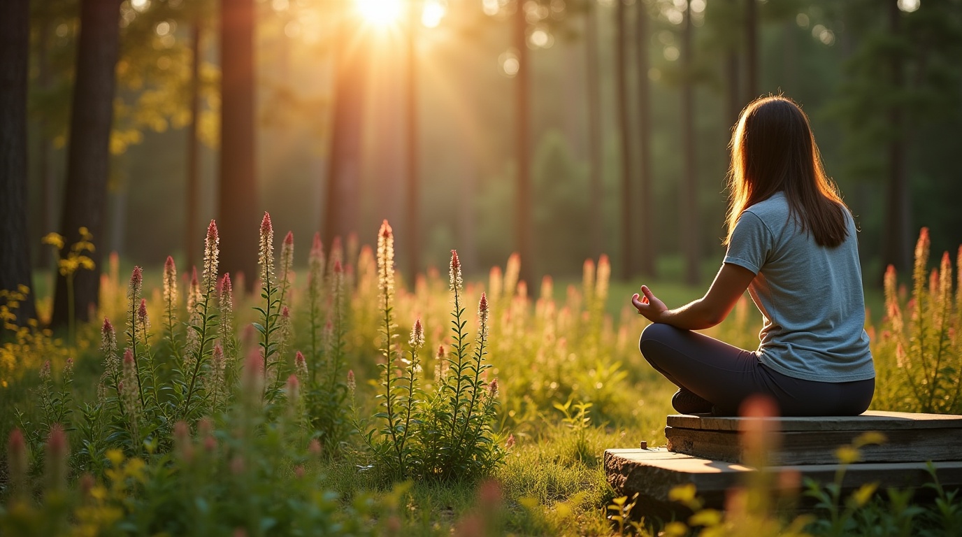 Plante de rhodiola dans une forêt symbolisant le soulagement de l'épuisement nerveux